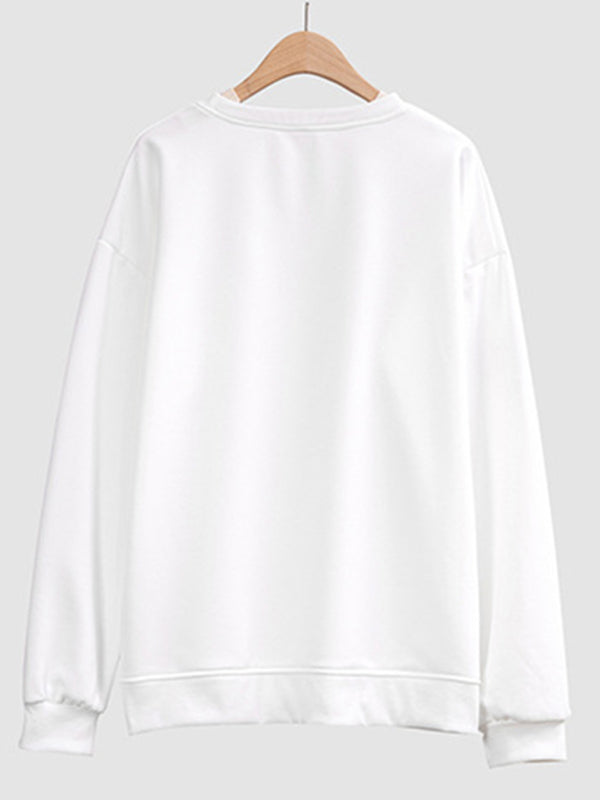 New love letter printed round neck long sleeve , 5 colors