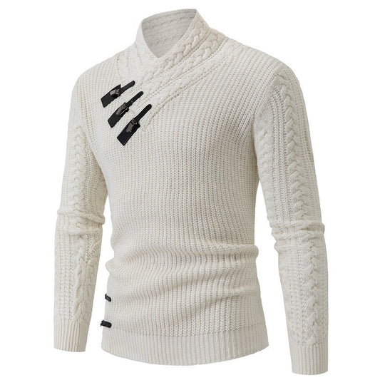 Men's casual pullover warm long sleeve sweater, 4 colors