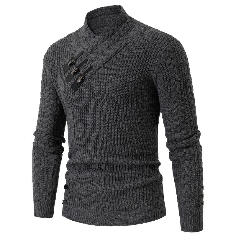 Men's casual pullover warm long sleeve sweater, 4 colors