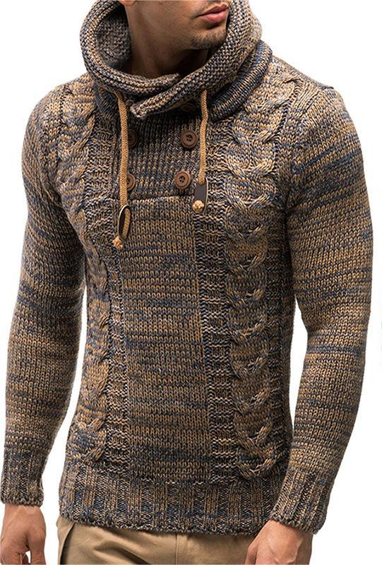 Men's casual pullover warm long sleeve sweater, 4 colors